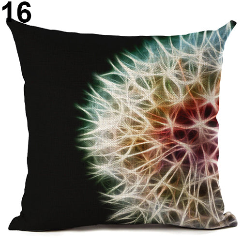 Tropical Green Plant Leaves Flower Linen Cushion Cover Pillow Case Home Decor