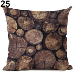 Tropical Green Plant Leaves Flower Linen Cushion Cover Pillow Case Home Decor