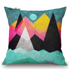 Pillow Cases 45*45CM Colorful Geometric Pattern Pillow Cases Linen Pillow Covers Printed Square Pillowcases Wholesales D22