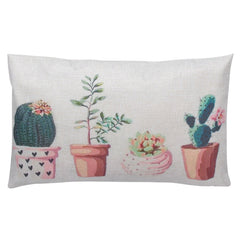 Pillow Cover Creative Cactus Pattern Thick Cotton Zip Pillowcases 30cm x 50cm Waist Pillow Cases Home Textile Products