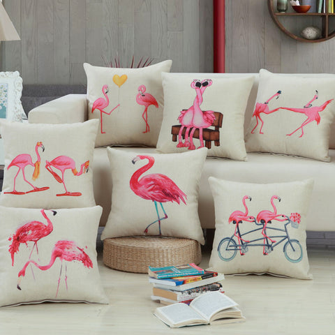 Flamingo Design Cushion Cover