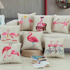 Flamingo Design Cushion Cover