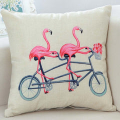 Flamingo Design Cushion Cover