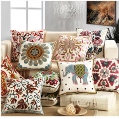 Embroidery Cotton Cushion Cover