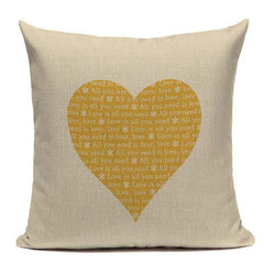 Yellow LOVE Bird Cushions Cover