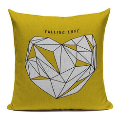 Yellow Color LOVE Bird Cushions Cover