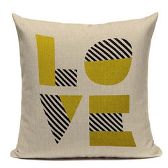 Yellow LOVE Bird Cushions Cover