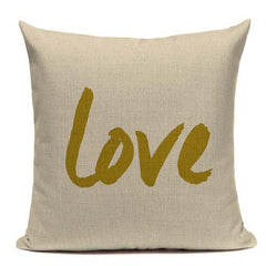 Yellow LOVE Bird Cushions Cover