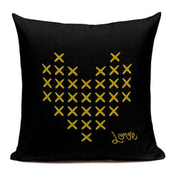 Yellow LOVE Bird Cushions Cover