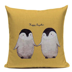 Yellow LOVE Bird Cushions Cover