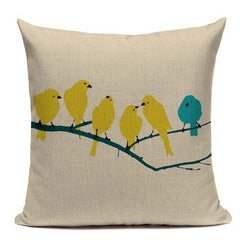 Yellow LOVE Bird Cushions Cover