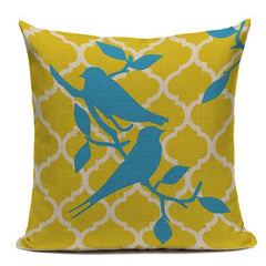 Yellow LOVE Bird Cushions Cover