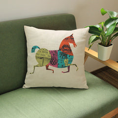 Colorful cartoon animals horse