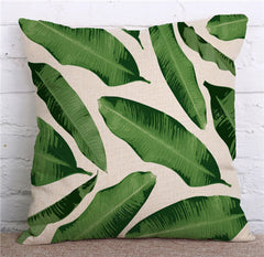 Tropical Plants Green Leaves Pillow Case