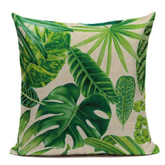 Colorful birds and jungle cushion cover