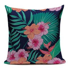 Colorful birds and jungle cushion cover
