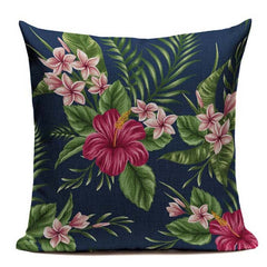 Colorful birds and jungle cushion cover