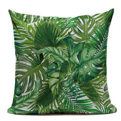 Colorful birds and jungle cushion cover