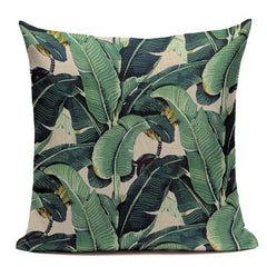 Colorful birds and jungle cushion cover