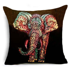 India elephant King style Cushion Cover Majestic symbol Pillow case Invisible Zipper Square Polyester Pillow Cover Cojines