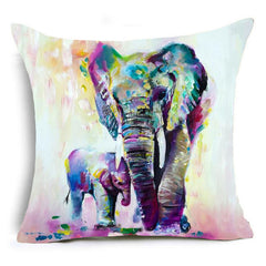 India elephant King style Cushion Cover Majestic symbol Pillow case Invisible Zipper Square Polyester Pillow Cover Cojines