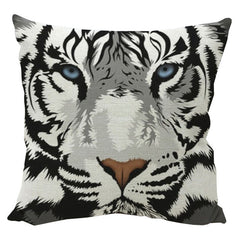 King Of The Forest Tiger Cotton Linen Cushion Cover Pillow Cover Chair Seat Waist Square Decorative Pillowcase Home Living