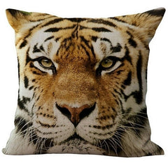 King Of The Forest Tiger Cotton Linen Cushion Cover Pillow Cover Chair Seat Waist Square Decorative Pillowcase Home Living