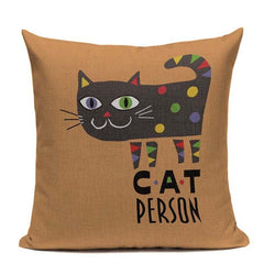New Nordic decoration Design Linen Pillow Cover Black White Hand painting  Cat Eyes Cushion Cover Home Couple Cute Pillow Case
