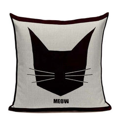 New Nordic decoration Design Linen Pillow Cover Black White Hand painting  Cat Eyes Cushion Cover Home Couple Cute Pillow Case