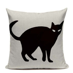 New Nordic decoration Design Linen Pillow Cover Black White Hand painting  Cat Eyes Cushion Cover Home Couple Cute Pillow Case