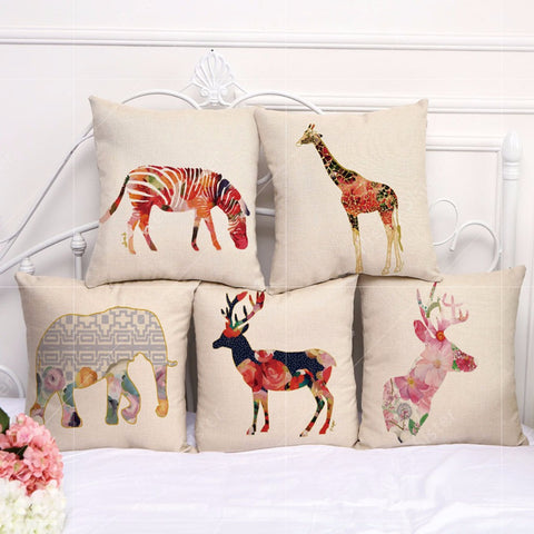 Deer & Giraffe Cushion Covers