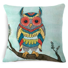 Owl Cotton Linen Cushion Covers  45x45cm