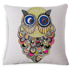 Owl Cotton Linen Cushion Covers  45x45cm