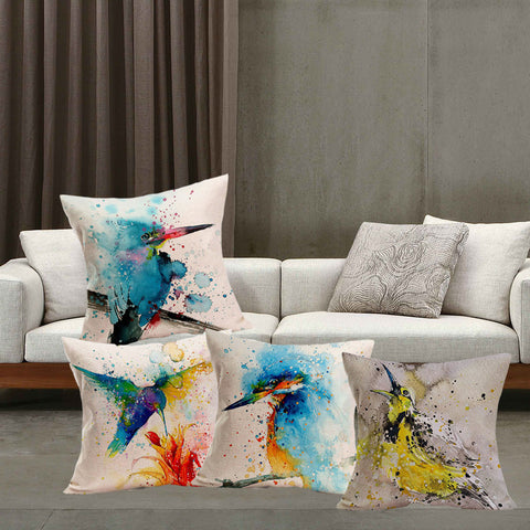 Watercolor Birds Cushion Covers 18''