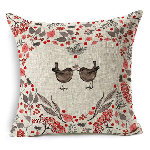 RUBIHOME New Fashion Cheap Cushion Cover Decorative Pillow Case Polyester Modern Home Decor Sofa Design Tiger Deer Birds Plant