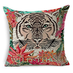 RUBIHOME New Fashion Cheap Cushion Cover Decorative Pillow Case Polyester Modern Home Decor Sofa Design Tiger Deer Birds Plant