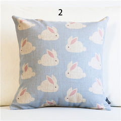 New Linen Pillow Cover Geometric Abstract Navy Blue Kite Fish Cushion Cover Bear Home Decorative Pillow Case