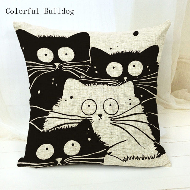 Cartoon Cat Pillow Case