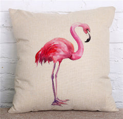 Flamingo cotton linen cushion cover