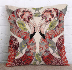 Flamingo cotton linen cushion cover