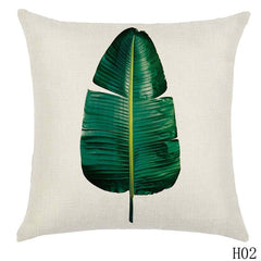 Rainforest Leaves Africa Linen Tropical Plants Hibiscus Flower Throw Pillow Case Chair Sofa Cushion Cover