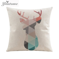 Nordic Cushion Cover Animal Geometric Throw Pillows Case Bear deer Cushion Cover Home Decor Blue Yellow Chair Pillowcase 45x45cm