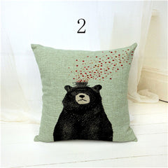 Otter and Bear Cushion Cover