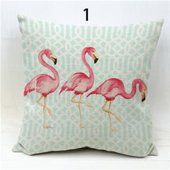 Stylish Flamingo Cushion Cover Cotton Linen Throw Pillow Case Birds Cushion Covers Sofa Bed Home Decor Cojines Almofada