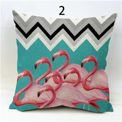 Stylish Flamingo Cushion Cover Cotton Linen Throw Pillow Case Birds Cushion Covers Sofa Bed Home Decor Cojines Almofada