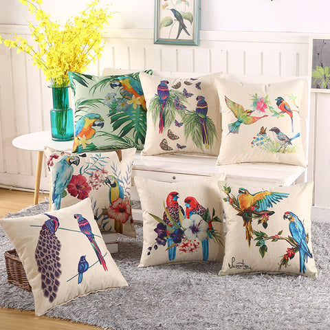 Colorful Parrots and Peacocks