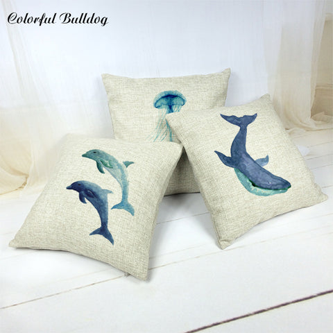 Sea Creatures Cushion Cover