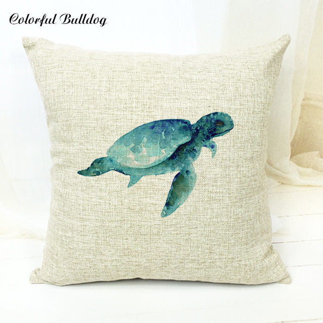 Sea Creatures Cushion Cover