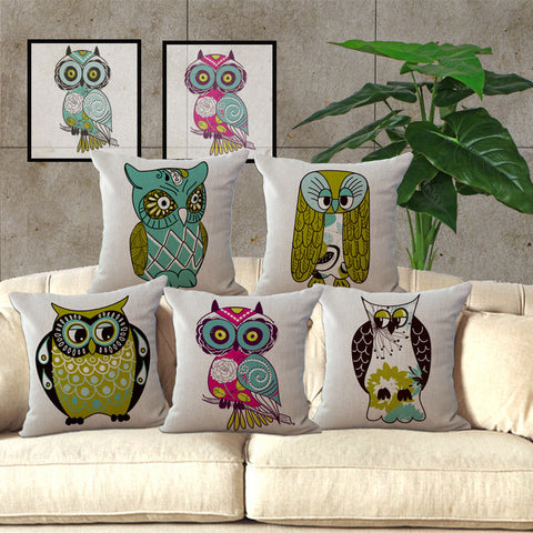 Cute Owl Cushion Cover