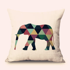 Geometric animals cushion cover